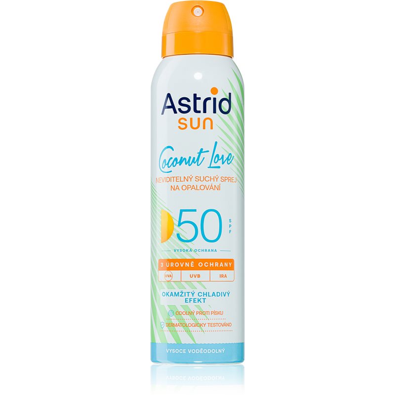 Astrid Sun Coconut Love Avkylande osynlig solspray SPF 50 Hög solskyddsfaktor 150 ml female