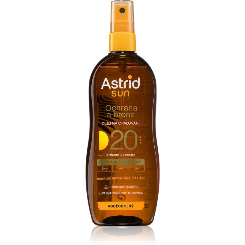 Astrid Sun Sol-olja för djup solbränna SPF 20 200 ml female