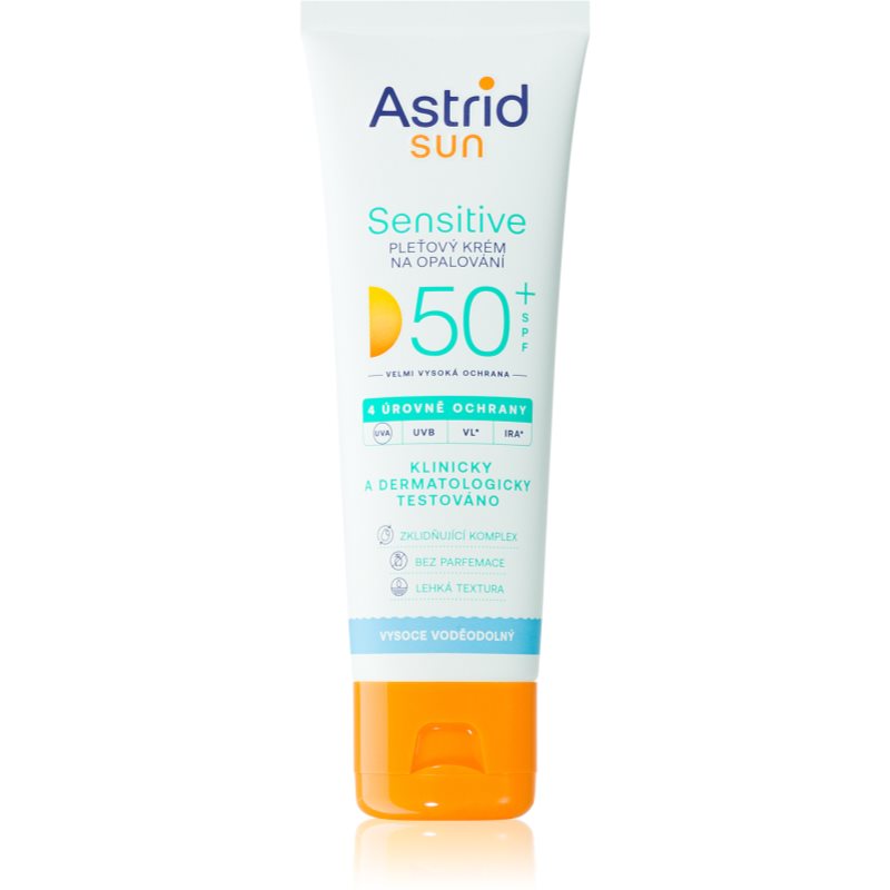 Astrid Astrid Sun Sensitive αντηλιακή κρέμα προσώπου SPF 50+ αδιάβροχο 50 ml