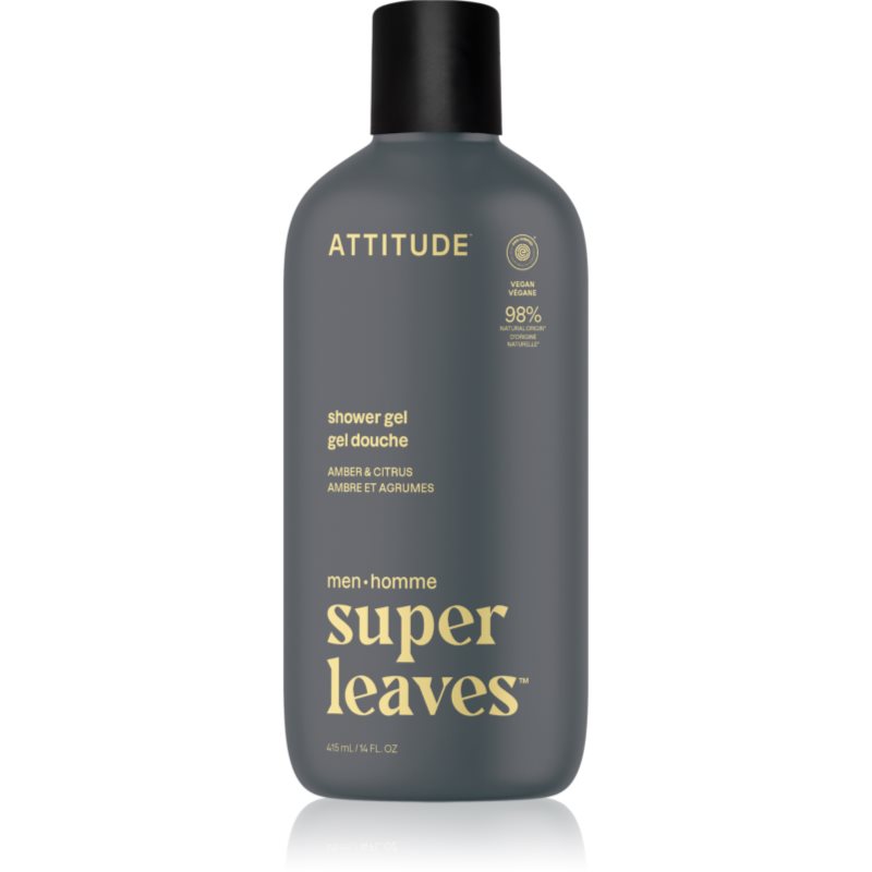 Attitude Super Leaves Men Shower Gel sprchový gel pro muže Amber & Citrus 415 ml