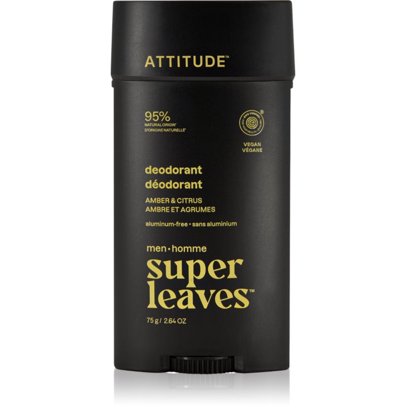Attitude Super Leaves Men Deodorant dezodorant dla mężczyzn Amber & Citrus 75 g