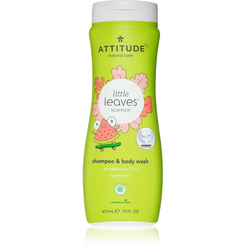 Attitude Little Leaves Watermelon & Coco dětský mycí gel a šampon 473 ml