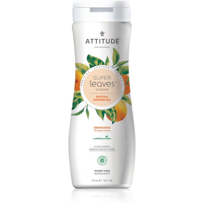 E-shop Attitude Super Leaves Orange Leaves přírodní sprchový gel s detoxikačním účinkem 473 ml