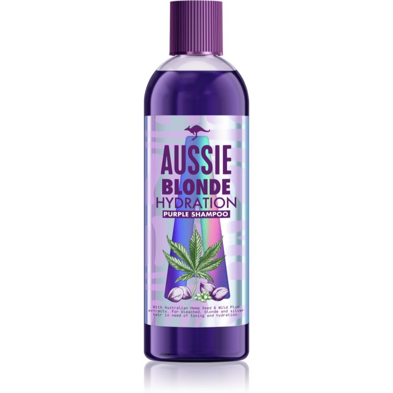 Aussie SOS Purple šampūnas su violetinės spalvos pigmentais šviesiems plaukams 290 ml
