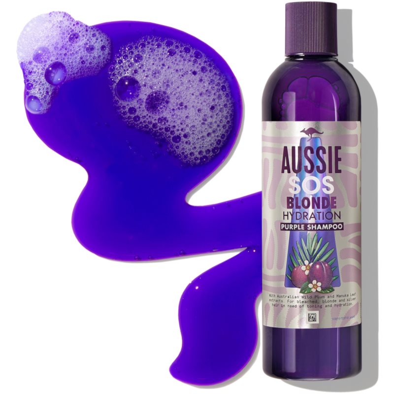 Aussie SOS Purple Purple Shampoo For Blonde Hair 290 Ml