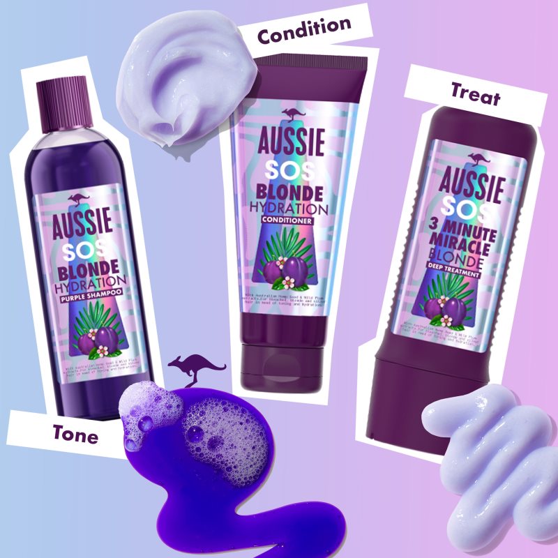 Aussie SOS 3 Minute Miracle Moisturising Conditioner For Blonde Hair 225 Ml