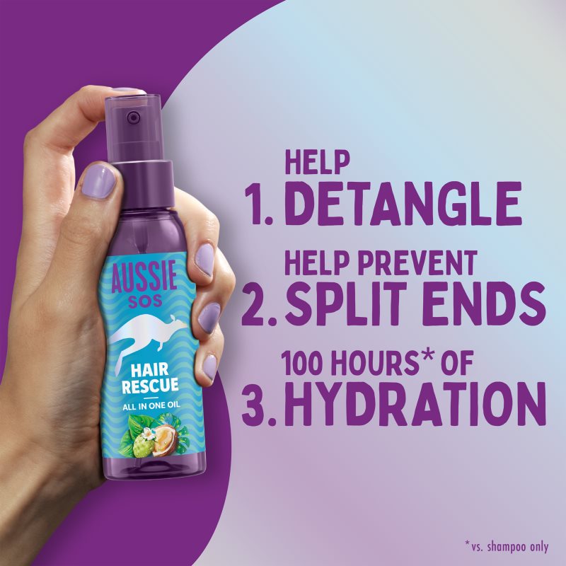 Aussie SOS Hair Rescue Huile Hydratante Et Nourrissante Cheveux 100 Ml