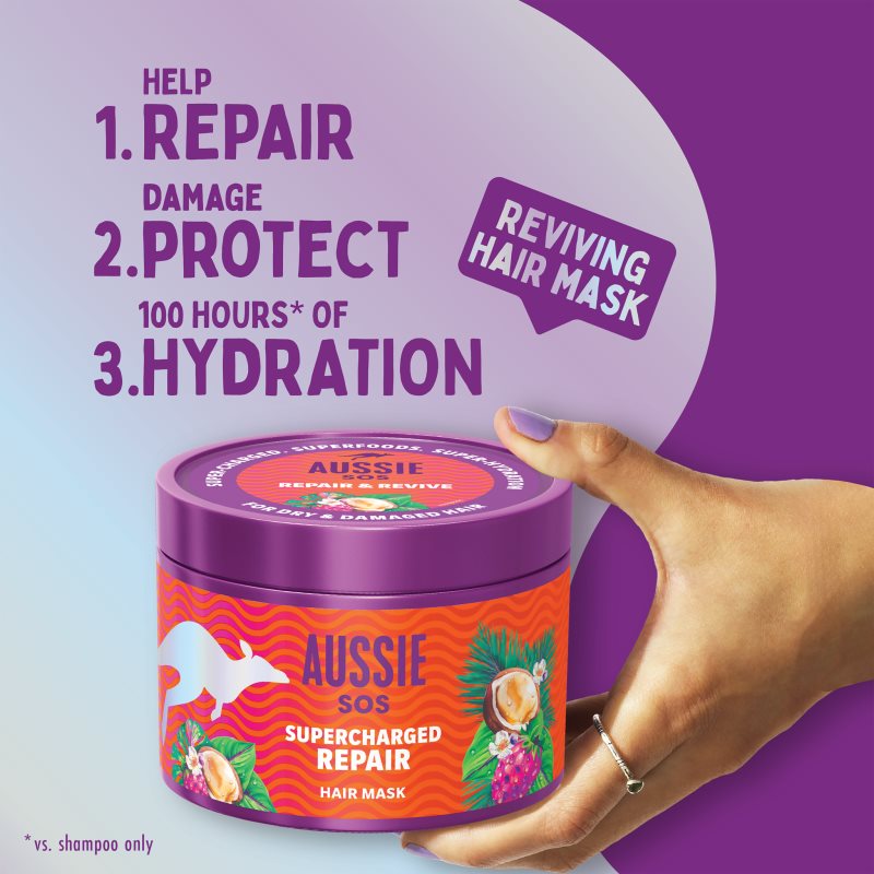 Aussie SOS Supercharged Repair Masque Cheveux 500 Ml