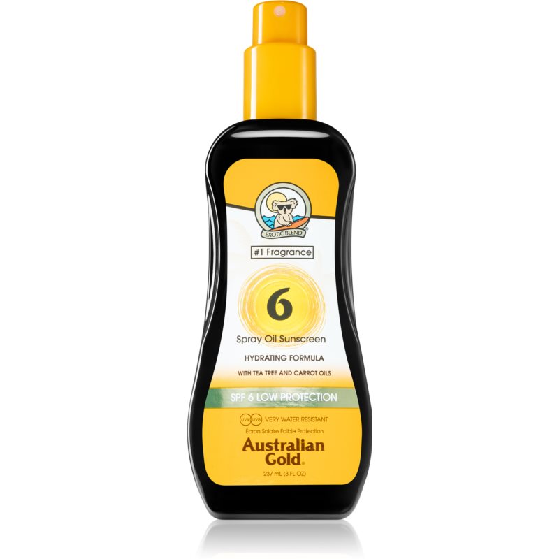 Australian Gold Spray Oil Sunscreen test olaj sprej a káros napsugarak ellen SPF 6 237 ml