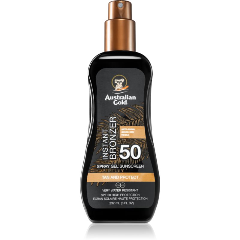 Australian Gold Spray Gel Sunscreen With Instant Bronzer спрей бронзатор SPF 50 237 мл