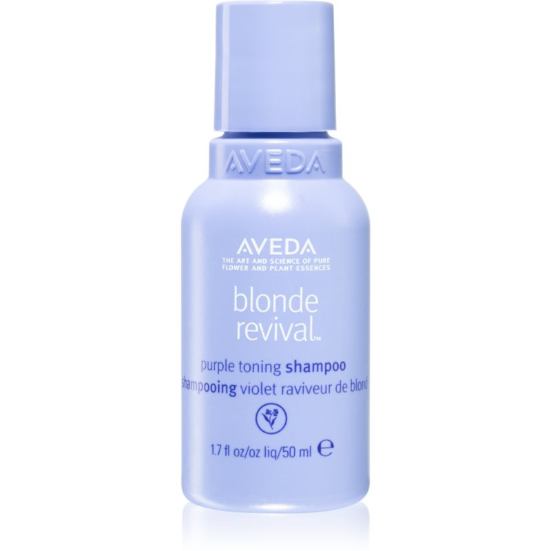 Aveda Blonde Revival™ Purple Toning Shampoo toninis šampūnas su violetiniais pigmentais balintiems arba šviesintiems plaukams 50 ml