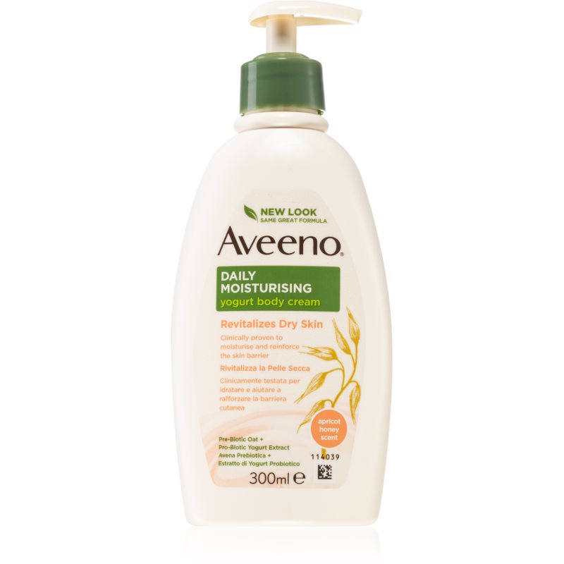 Aveeno Daily Moisturising Yoghurt Body Cream поживне молочко для тіла Apricot & Yoghurt 300 мл