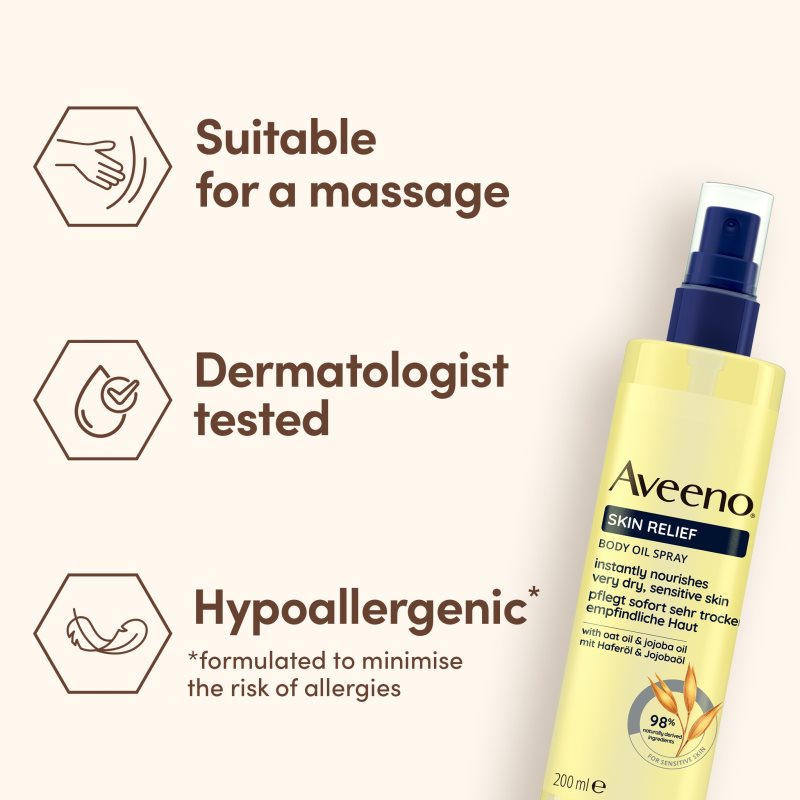 Aveeno Skin Relief Body Oil Spray tělový olej ve spreji 200 ml (obrázek 4)
