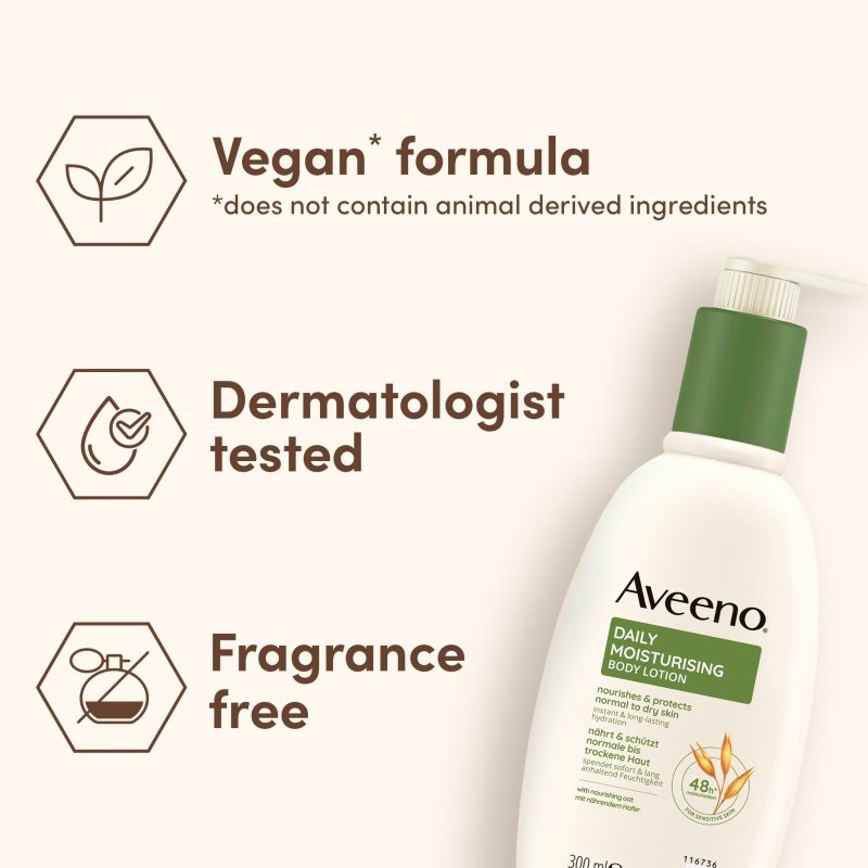 Aveeno Daily Moisturising Lotion hydratační a vyživující krém 300 ml (obrázek 4)