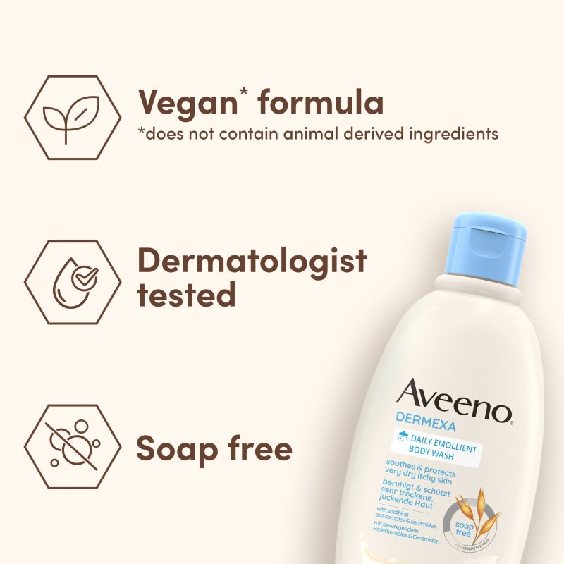 Aveeno Dermexa Daily Emollient Body Wash zklidňující sprchový gel 300 ml (obrázek 4)