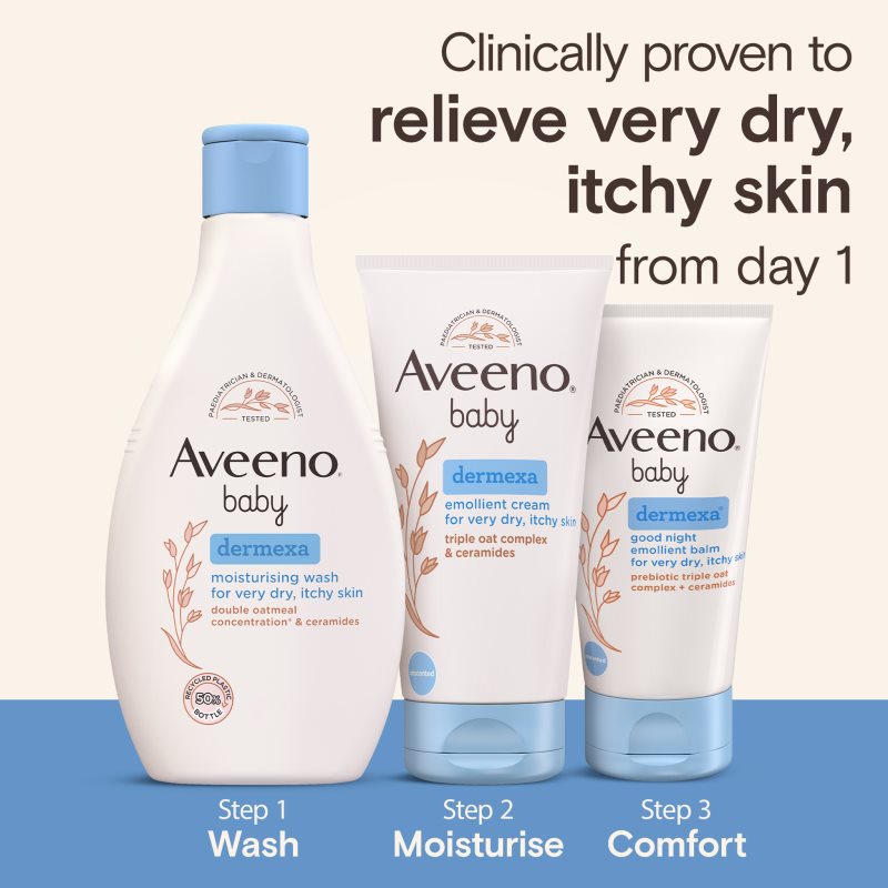 Aveeno Baby Dermexa Zvláčňujúci balzam na dobrú noc 75 ml (obrázok 6)