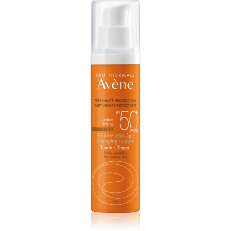 Avene Anti-Age Suncare Tinted SPF50+ 50 ml opaľovací prípravok na tvár pre ženy na citlivú a podráždenú pleť
