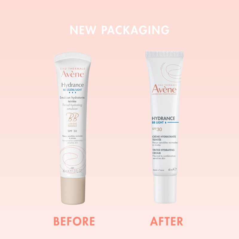 Avène Hydrance BB Light Tinted Hydrating Emulsion getönte Emulsion mit feuchtigkeitsspendender Wirkung SPF 30 40 ml