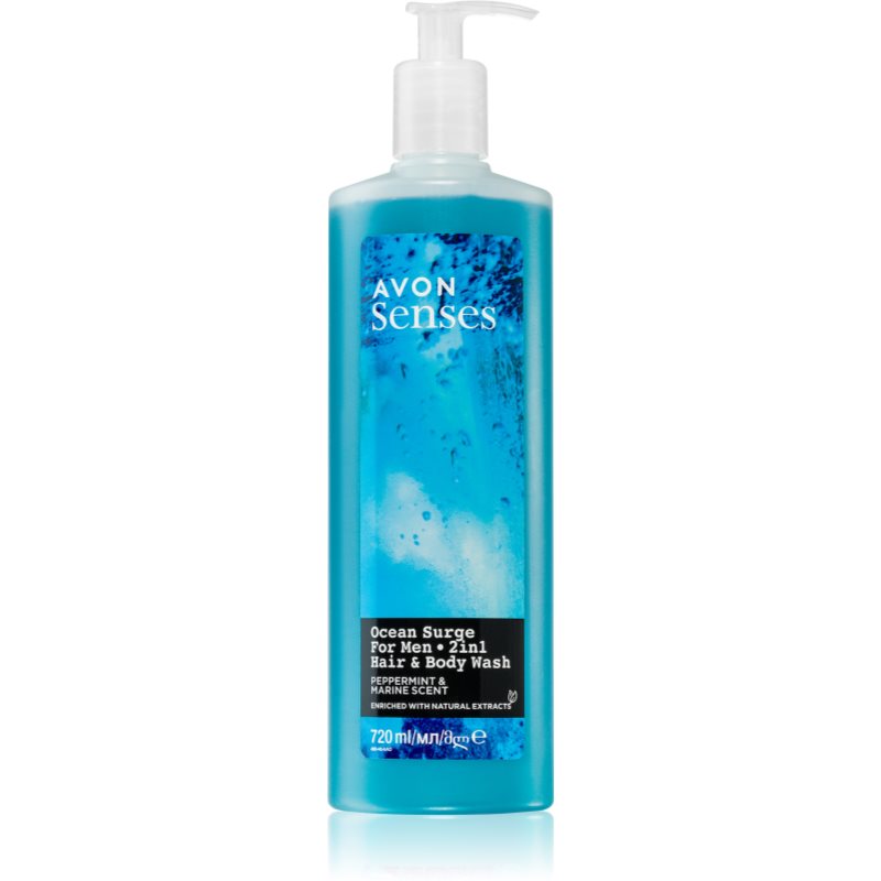 Avon Avon Senses Ocean Surge σαμπουάν και αφρόλουτρο 2 σε 1 720 ml