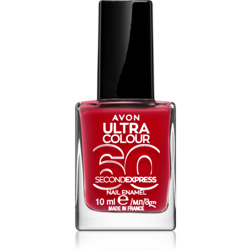 Avon Ultra Colour 60 Second Express rýchloschnúci lak na nechty odtieň Lightening Red 10 ml