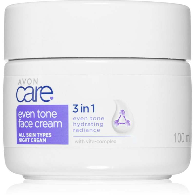 Avon Care 3 In 1 нічний крем для шкіри обличчя для вирівнювання тону шкіри 100 мл