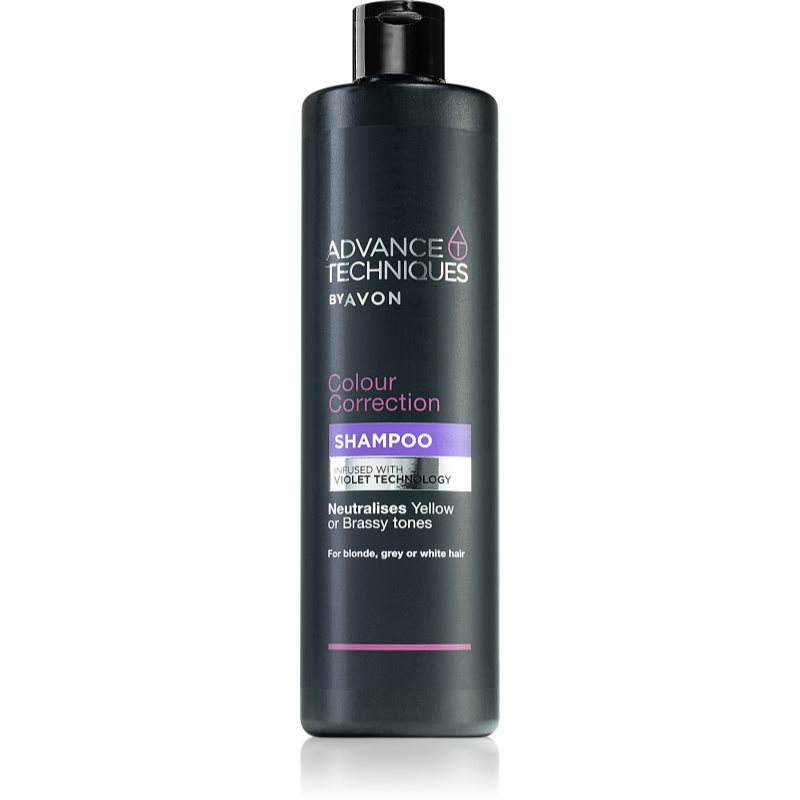 Avon Advance Techniques Colour Correction fialový šampón pre blond a melírované vlasy 400 ml