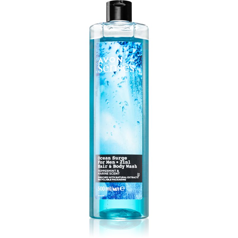 Avon Senses Ocean Surge 2-in-1 Shampoo And Shower Gel 500 Ml
