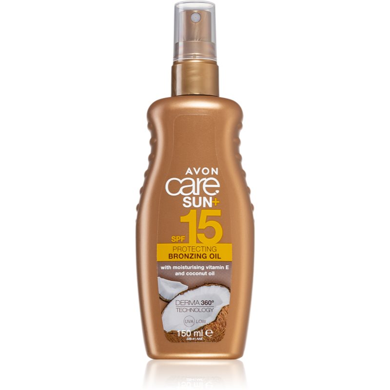 E-shop Avon Care Sun + Bronze ochranný suchý olej na opalování SPF 15 150 ml