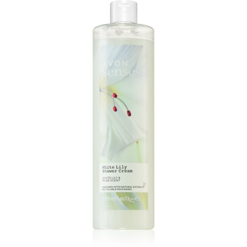 E-shop Avon Senses White Lily & Musk povzbuzující sprchový krém 500 ml