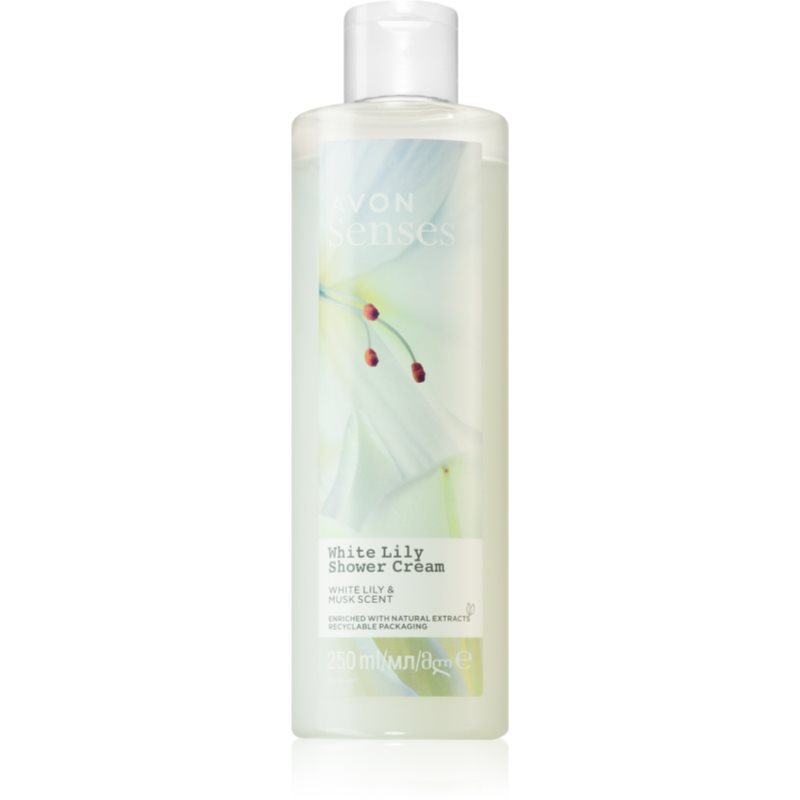 Avon Senses White Lily & Musk povzbudzujúci sprchový krém 250 ml