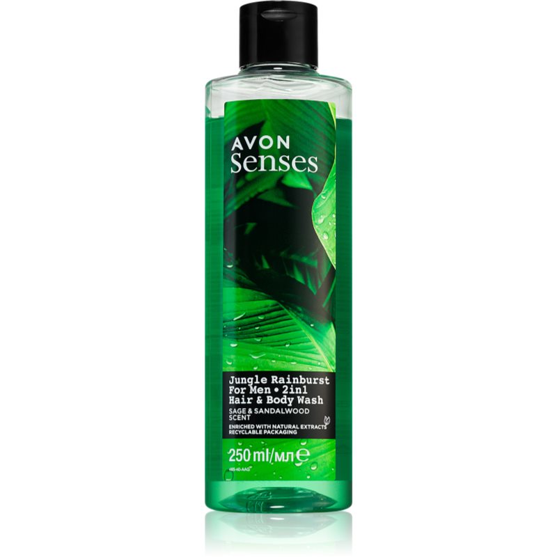 E-shop Avon Senses Jungle Rainburst sprchový gel a šampon 2 v 1 250 ml