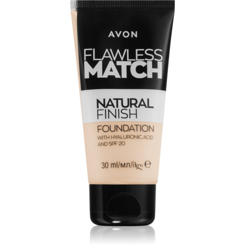 Avon Flawless Match Natural Finish hydrating foundation SPF 20 shade 140P Light Ivory 30 ml
