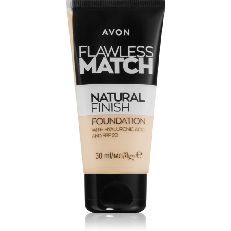 Avon Flawless Match Natural Finish hidratáló alapozó SPF 20 árnyalat 130N Alabaster 30 ml