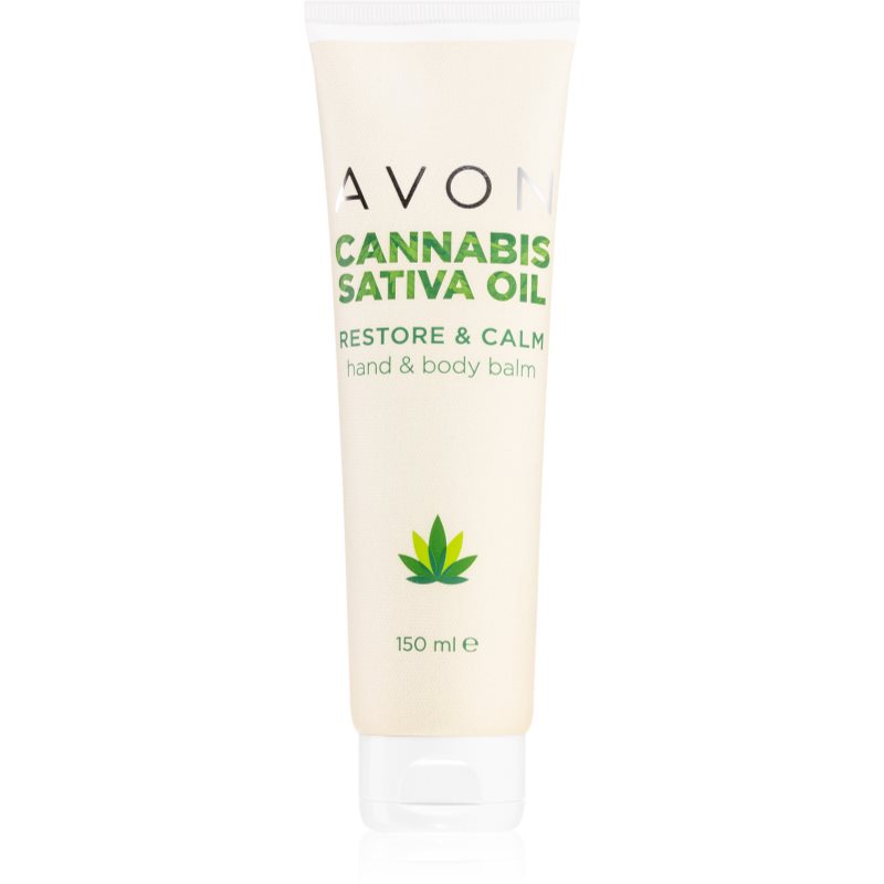Avon Cannabis Sativa Oil Restore & Calm krém na ruky a telo s konopným olejom 150 ml