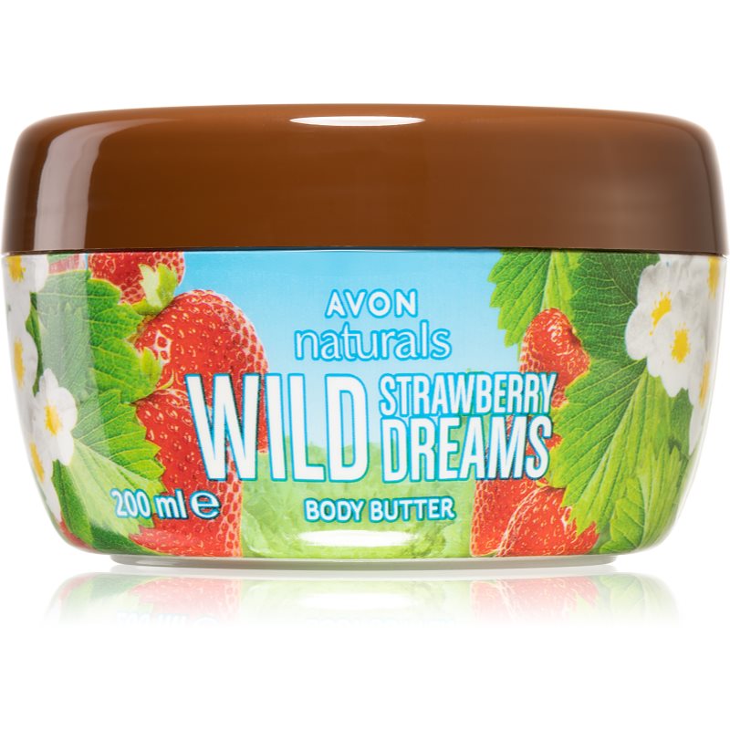 Avon Naturals Wild Strawberry Dreams поживне масло для тіла з ароматом полуниці 200 мл