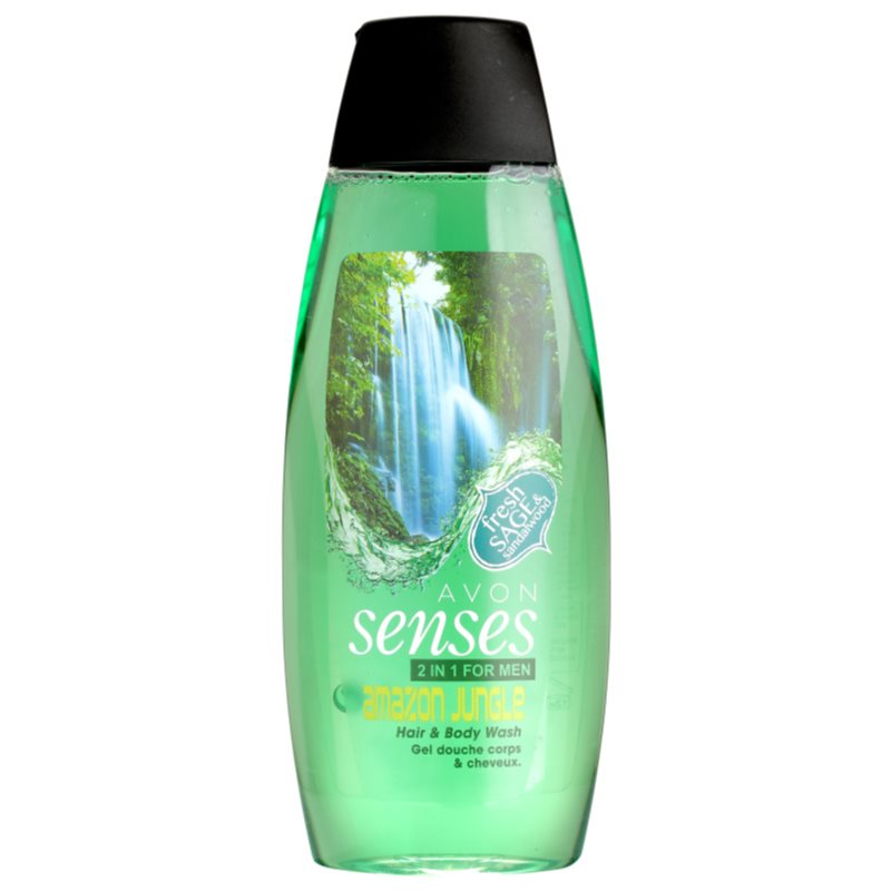 Avon Senses Amazon Jungle shampoing et gel de douche 2 en 1 pour homme 500 ml