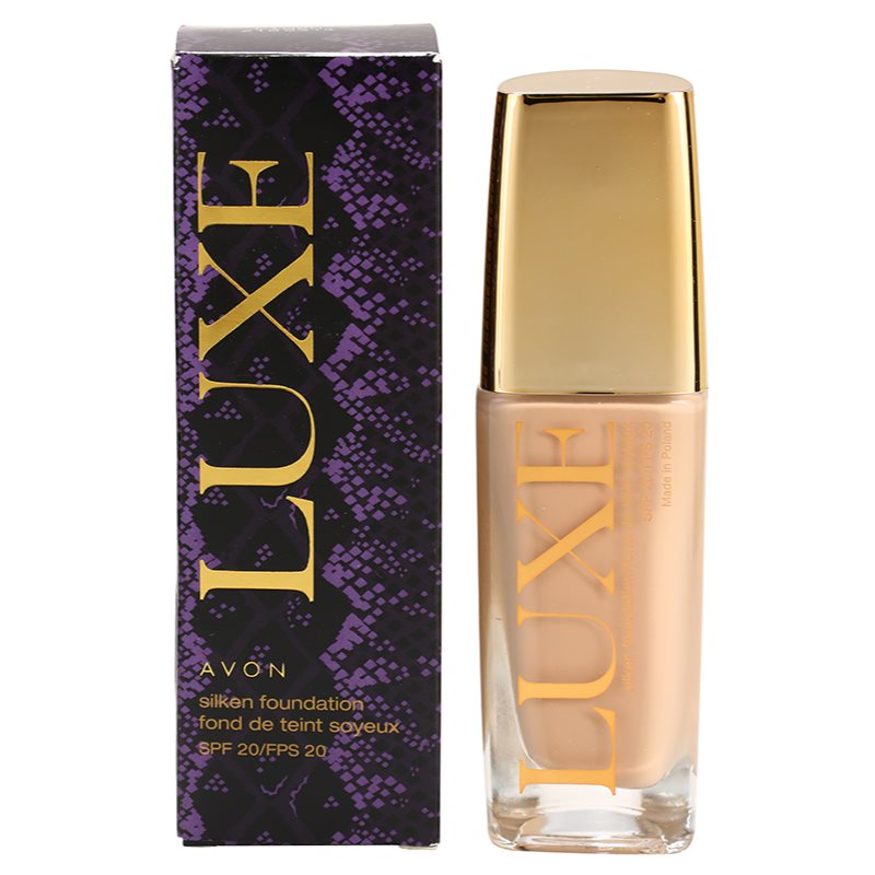 Avon Luxe Makeup tekutý make-up SPF 20 odstín Beige Linen 30 ml