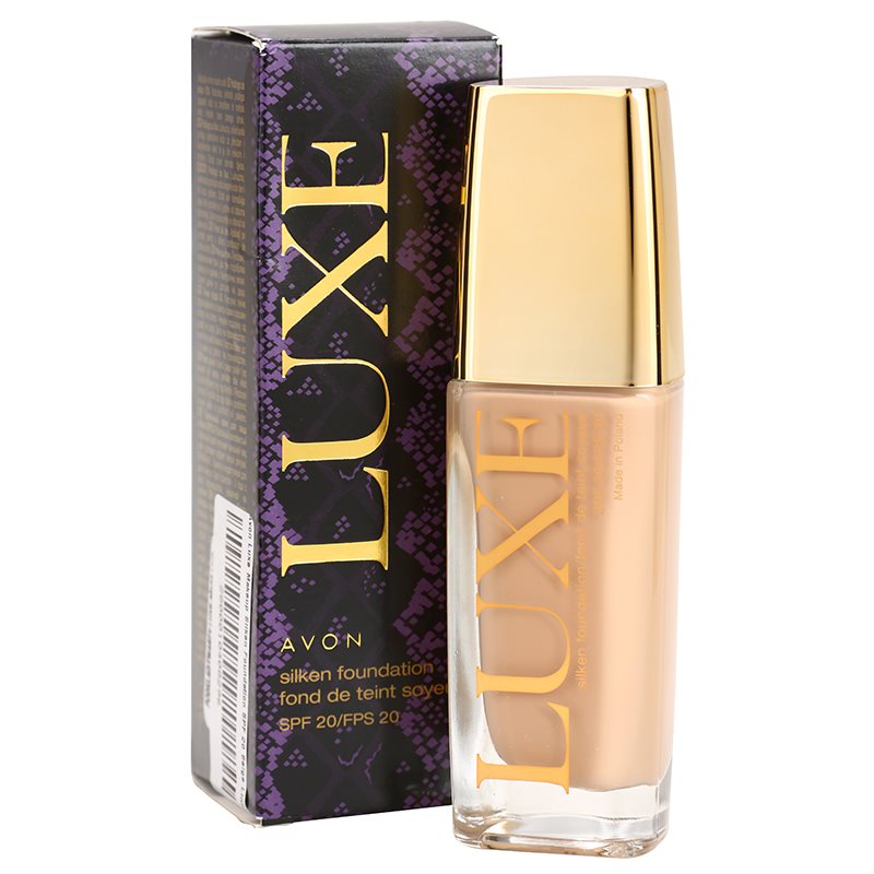 Avon Luxe Makeup tekutý make-up SPF 20 odstín Beige Linen 30 ml