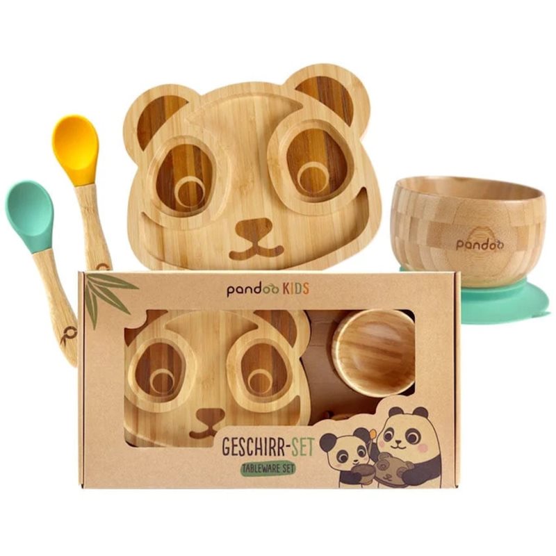 Pandoo Bamboo Tableware Set jedilni set (za otroke)