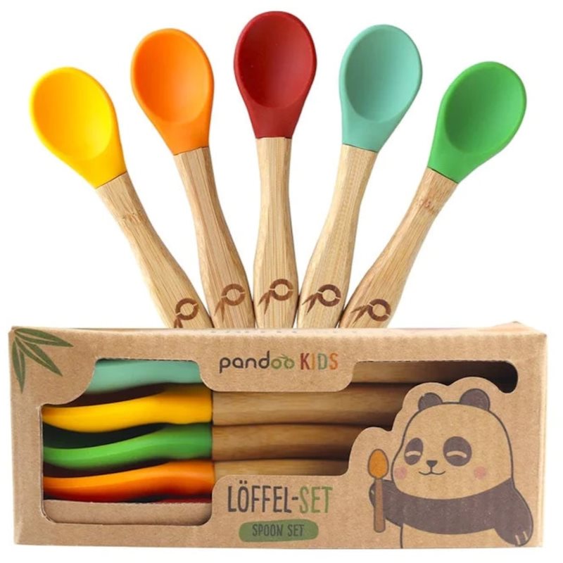 Pandoo Bamboo Spoon Set Löffelchen für Kinder 5 St.