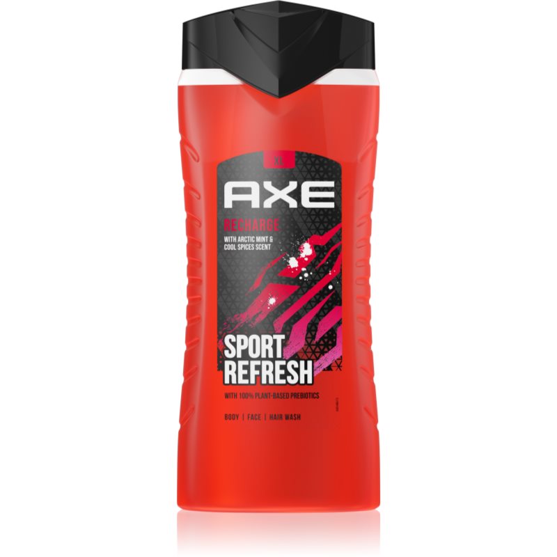 Axe Recharge Arctic Mint & Cool Spices osvežujoč gel za prhanje 3v1 400 ml
