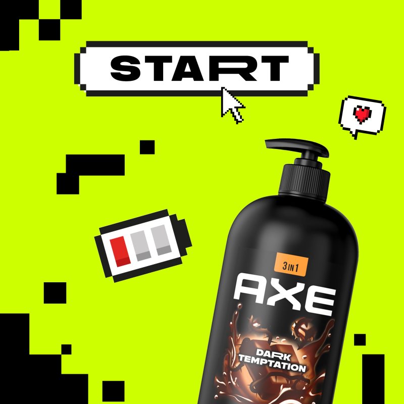 Axe Dark Temptation sprchový gel na obličej, tělo a vlasy 900 ml (obrázek 4)