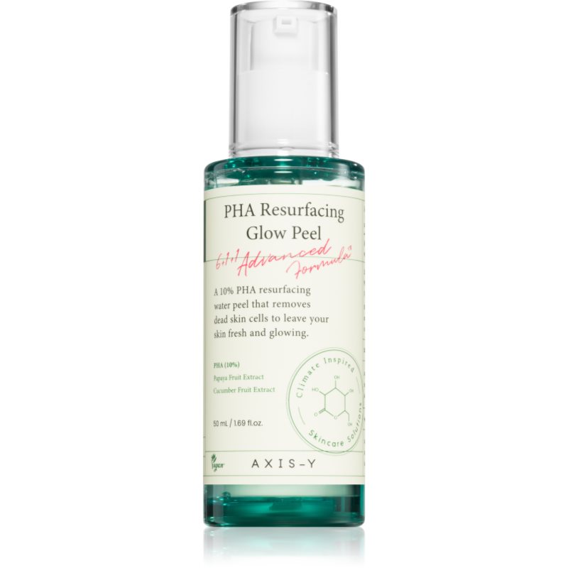 AXIS-Y 6+1+1 Advanced Formula PHA Resurfacing Glow Peel exfoliating face cleanser with a brightening effect 50 ml
