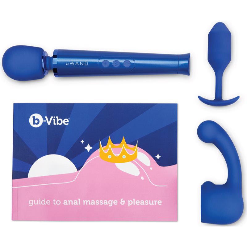 B-Vibe Le WAND Lot D’accessoires Anaux Et De Massage Blue