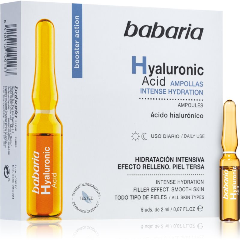 Babaria Hyaluronic Acid ampulė su hialurono rūgštimi 5 x 2 ml