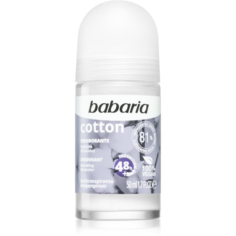 Babaria Deodorant Cotton rutulinis antiperspirantas maitinamojo poveikio 50 ml