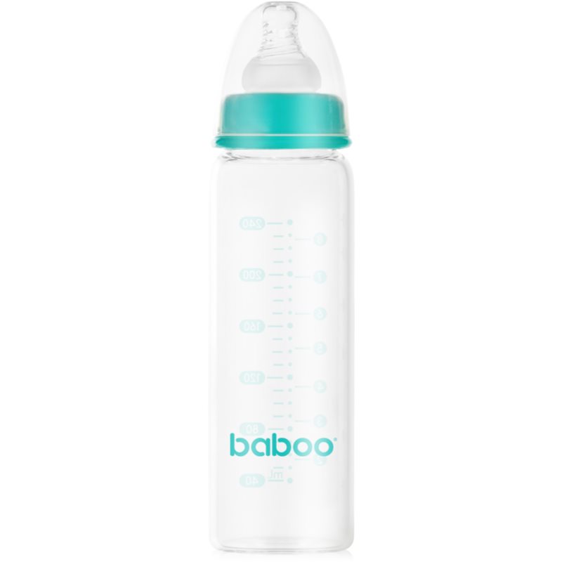 Baboo Anti-Colic Glass Bottle antikoliková sklenená fľaša 3m  240 ml