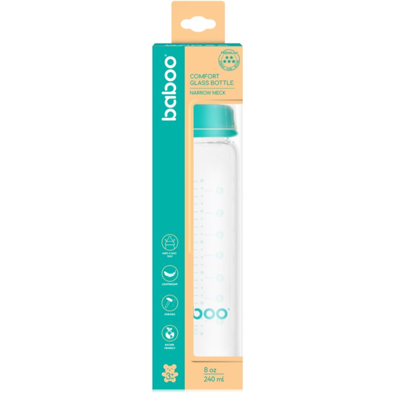 Baboo Anti-Colic Glass Bottle Glasfläschchen mit Anti-Kolik-System 3m+ 240 ml (Bild 2)