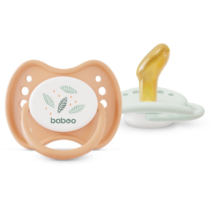 Baboo Soothers Orthodontic Latex with Case dudlík Peachy Keen 0-6 m 2 ks