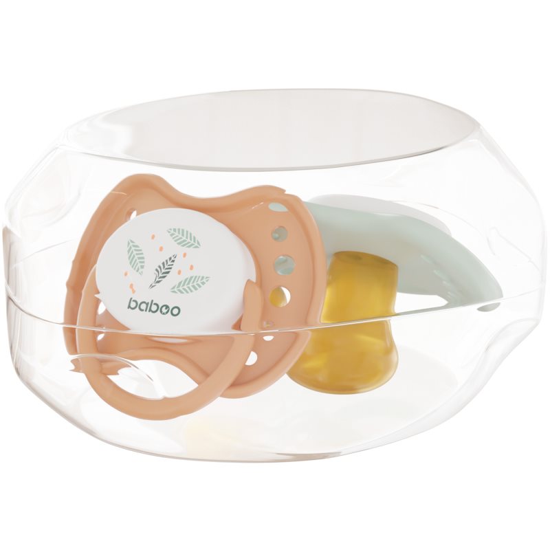 Baboo Soothers Orthodontic Latex with Case Schnuller Peachy Keen 0-6 m 2 St.